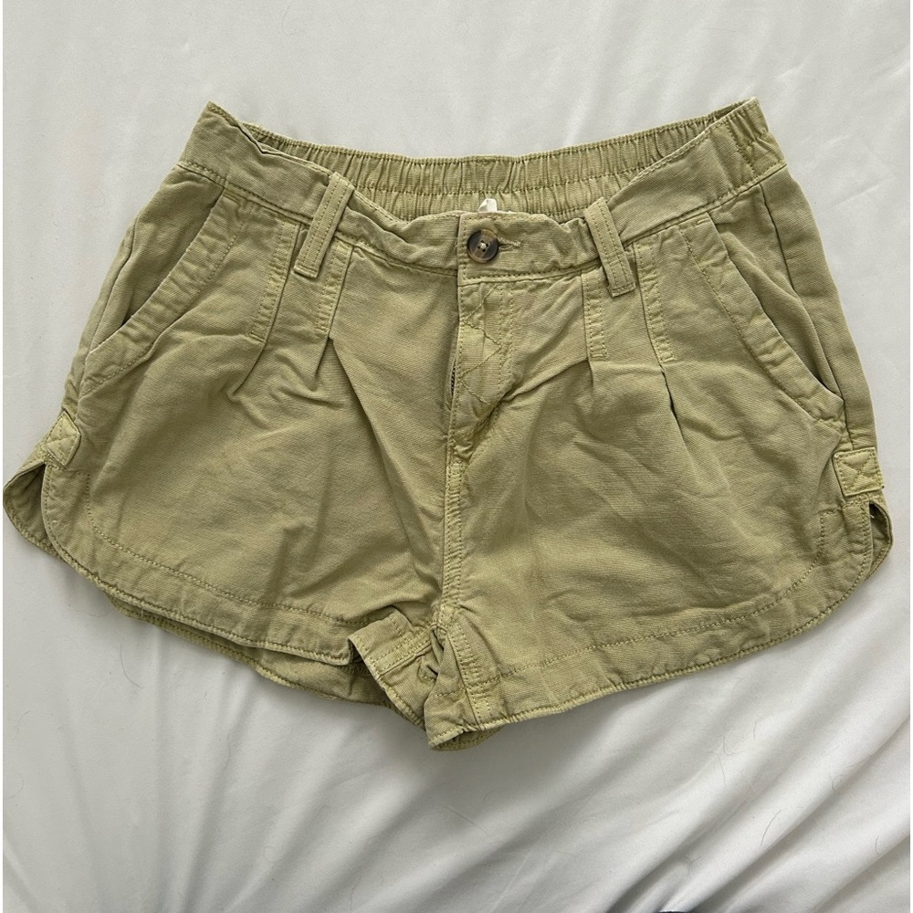 Aerie shorts, light olive green color